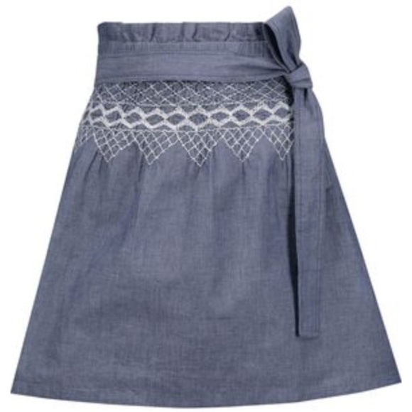 NWT Current/Elliot Smocked Chambray Skirt sz 2 - Picture 1 of 4